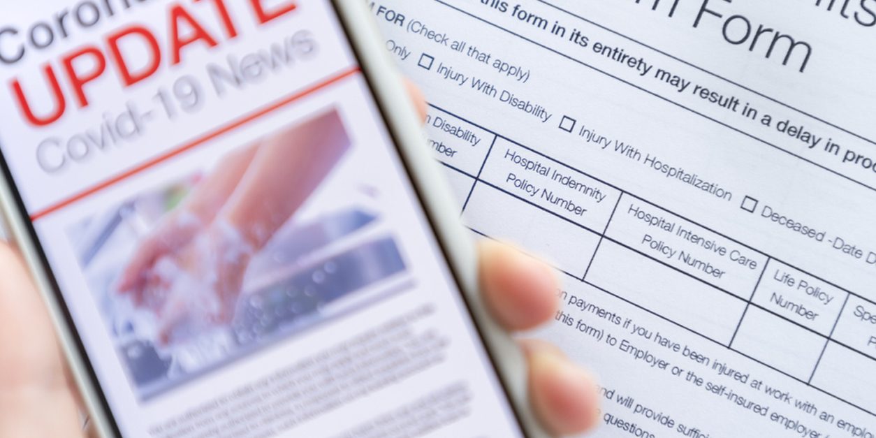 Close up of a mobile phone with Coronavirus covid-19 news update